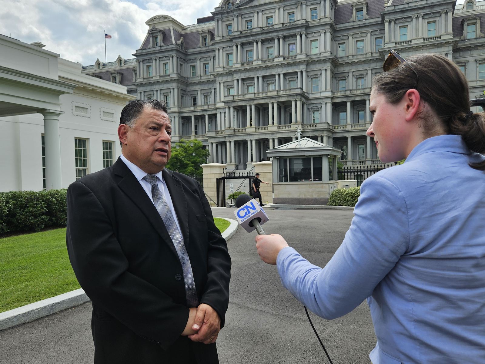 Interviewing outside The White House, Washington D.C. · 2024